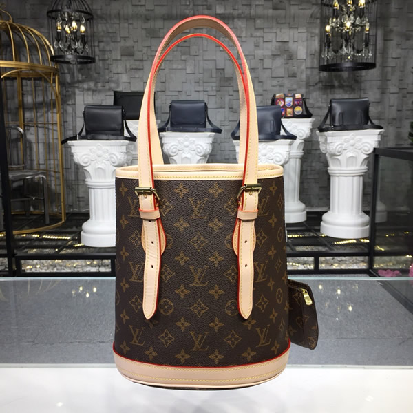 Louis Vuitton M42238 Petit Bucket Monogram Canvas