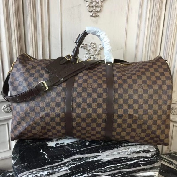 Louis Vuitton N41414 Keepall Bandoulière 55 Damier Ebene Canvas